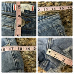 Signature 8 Blue Jean Shorts Womens Medium Button Fly Distressed Denim Cut Offs Size 29 Photo 3