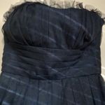 Vera Wang  Maids 8 Strapless Tulle Midnite Blue Formal Maxi Dress Photo 9