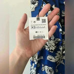 ZARA  Satin Floral WideLeg Jumpsuit with Knot Royal Blue Women’s Size XS NWT Photo 10