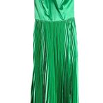 AMUR Khari Asymmetric One Shoulder Pleated Slit Cocktail Gown Snow Pea Green 6 Photo 5