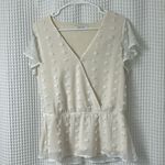 Abbeline  Dotted Swiss Ruffle Blouse Cream South Moon Under Photo 0