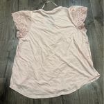C&C California Blouse Top Blush Pink Eyelet Flutter Sleeve Cotton Rayon Soft XL Photo 11
