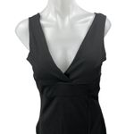 NEW LeBrin Atlier Black Sleeveless Slit Cami Midi Tank Bodycon Sheath Dress Sz 4 Photo 3