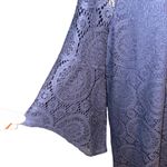 Tacera Tecera Women’s Navy Blue Lace Overlay Dress Bell Sleeves Size 1x Lined Photo 2