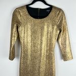 XOXO Metallic Gold Goddess Foil Bodycon Dress Mob Wife Glam Party Vegas Photo 8