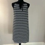 Emma & Michele Black White Crochet Lined Summer Lightweight Knee Casual Dress Halter Top Medium Photo 2