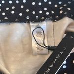T Tahari  Midi Pencil Skirt Size S Black White Polka Dot Slit Leg Tummy Control Photo 7