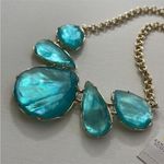 Kendra Scott Kensie Illusion Statement Necklace Aquamarine Teal Blue Green NWT! Photo 2