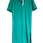 ZARA NWT  PLUSH T SHIRT JERSY MIDI MAXI DRESS GREEN SMALL Photo 7