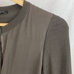Lafayette 148  Brown Long Sleeve Chiffon & Knit Button Up Cardigan Sweater P Photo 2