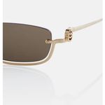 Gucci  GG Upside Down Rectangular Sunglasses in Gold New Womens Sunnies Photo 2