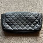 Bebe  Black Quilted Chain Trim Faux Leather Evening Clutch Photo 1