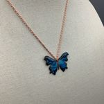 Handmade Vintage 1985 Butterfly Artisan Signed Pendant With New Chain Photo 3