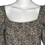 Sophie Rue  Shirt Womens Large Brown‎ Cheetah Animal Square Neck Cropped Edgy Photo 5