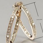 Ladies Gorgeous 14K Gold Zirconia Hoop Earrings Photo 2
