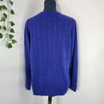 Talbots Royal Blue Crewneck Cableknit Sweater Photo 5