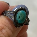 Vintage Turquoise and Sterling Silver Ring Womens Southwestern Western Native Green Photo 1