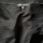 Eileen Fisher M Cardigan Black Open Linen Textured Whimsygoth Minimal Staple Photo 6