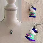 Hello Kitty  Pendant Necklace - Purple and White Photo 1