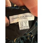 Carolina belle  Velvet Burnout Floral Mini Shift Dress Size 4 Bell Sleeve Fairy Photo 5