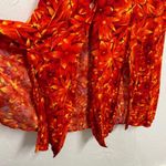 Scarlett Vintage  Orange Floral Button Front Midi Dress Women’s 14 1990s Summer Photo 2