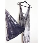 Anthropologie Maeve Jumpsuit Womens XS Gray Velvet Romper Party Wide Leg Crop Photo 8