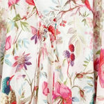 Z & L Beach Tropical Floral Bird Tassel Fringe Kimono Swim Cover Up Size M L NWT Pink Size L Photo 2