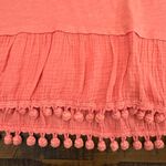 Anthropologie Tank Peach With Ball Tassels Ruffle Medium NWT Photo 3