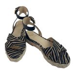 Vince Camuto * Delindan Espadrille Sandal Womens Size 8 Black Zebra Ankle Strap Photo 3