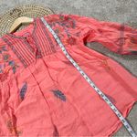Johnny Was  Workshop Women’s Embroidered Bereginia V-Neck Blouse Boho in Coral S Photo 14