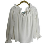 Tuckernuck Elegant White Ruffle Blouse Ruffle Small Miranda Photo 0