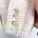 Escada Pink Yellow Pastel Silk Blend Plaid Blazer Sz 40 Photo 1
