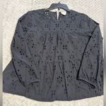 J.Crew women's Black Eyelet tops size S Photo 2