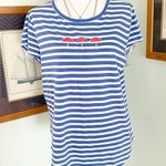 Loft NWOT  Vintage Soft Beaded Umbrella Striped Beachy Top T-shirt XL Photo 0