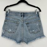AGOLDE Distressed Denim Jean Shorts Parker Cut Off Frayed Hem Button Blue 26 Photo 6
