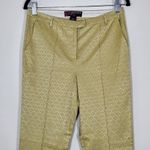 Peck & Peck Yellow Dress Pants with Metallic Accents Size 4 Yellow Slim Leg Pant Photo 1