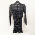 ZARA NWT  Swiss Dot Mesh Tulle Ruched Mini Dress Size M Sheer Party Going Out Photo 2