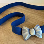 Blue Vintage 1970s Bow Strap Style Belt Size Large Photo 0