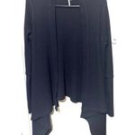 Splendid  Black Cardigan Sweater waffle knit waterfall Supima Modal sz M/L Photo 0