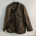 Gorgeous dark green 100% leather oversized jacket size L Size L Photo 0