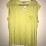 Loft  Tee Citron Yellow Cap Sleeve Pocket Tee Summer Layer Sz XL BNWT Photo 1