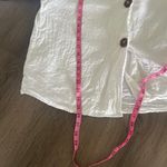 Reformation Alonso White Blazer with Brown Buttons Linen Photo 6