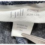J Jill Ponte Slim Leg Pants M Blue Check Pull On Stretch Knit Casual Career Soft Size M Photo 8