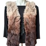 Love Token  Rex Rabbit Ombré Fur Vest, Sz S Photo 8