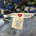 Derek Heart  One-Piece Romper Jumpsuit Blue w/ Peacock Feathers Size Small Photo 3