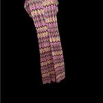 Chevron Patterned Large Maxi Dress. Elastic waist cap sleeves. Pink Photo 2