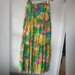 Flying Tomato Flying Tomato Pink and Green Tiered Maxi Skirt Resort Wear NWT size L Photo 4