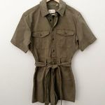 Universal Threads UNIVERSAL THREAD | Romper Utility Style Short Sleeve Army Olive Green | Small Photo 2