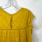John Paul Richard Large Top Yellow Cap Sleeve Blouse Raw Boho Boxy Gauzy 1684 Photo 8