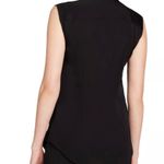 Theory Tanelis Silk Blouse Black Sleeveless Collared Women’s size Small Petite Photo 1